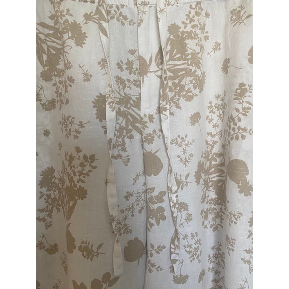 Liz Claiborne Linen & Cotton mix media casual floral pants pullon flat front 2XL - Picture 3 of 8